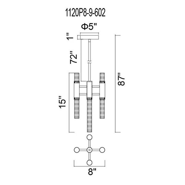 CWI Lighting Orgue 9 Light Mini Pendant With Satin Gold Finish