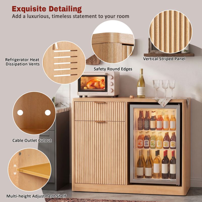 Falfil Mini Fridge Liquor Sideboard Cabinet image number 4