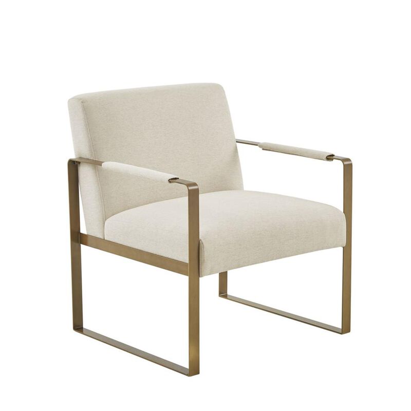 Starlight Canyon Home Beige Accent Chair with Solid Wood Frame for Living Room or Reading