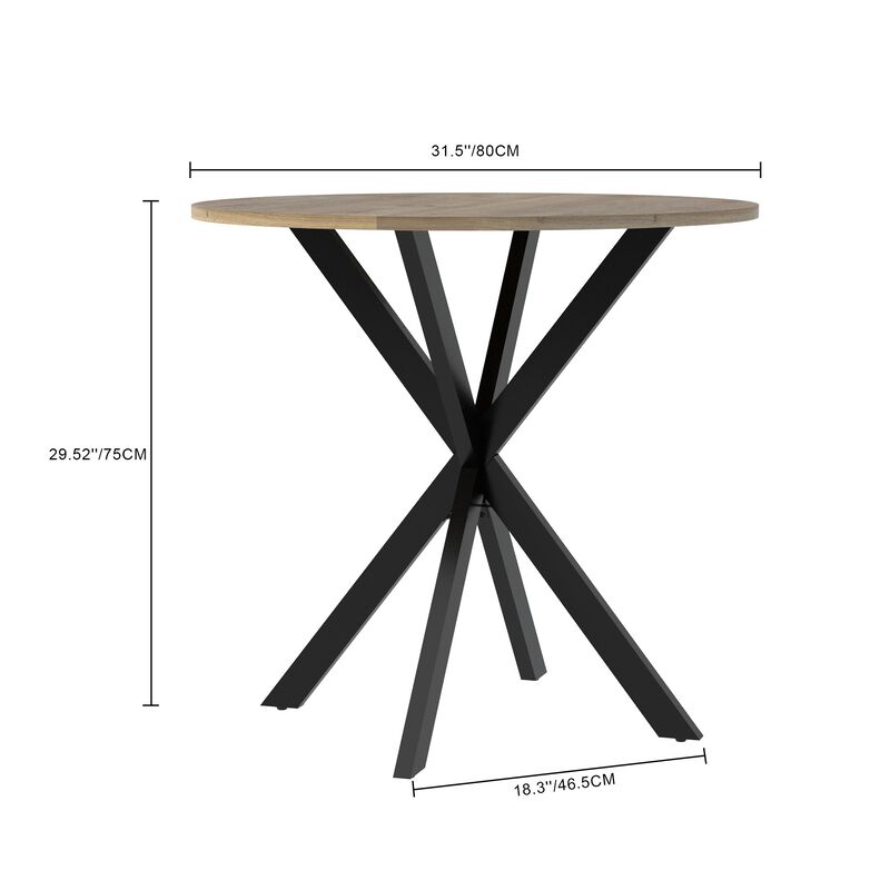 Quojof Modern Industrial Round Dining Table image number 9