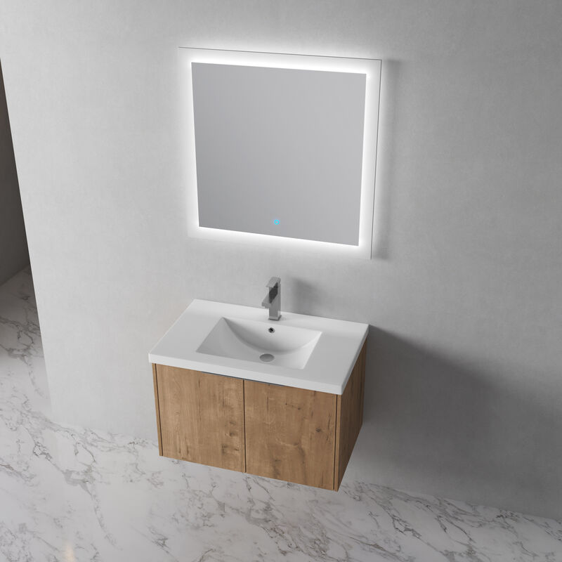 ELEMENT ACE Soft Close Doors Floating Bathroom Vanity With Resin Sink For Modern Bathroom Storage image number 4