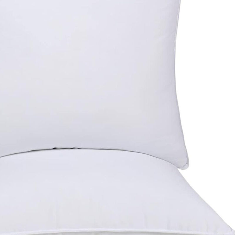 HomeRoots Set of Two Microfiber Down Alternative Medium Hypoallergenic European Size Bed Pillows