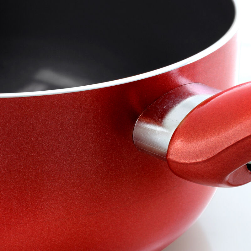 Better Chef 1.5 Quart Ceramic Coated Saucepan in Red with Glass Lid