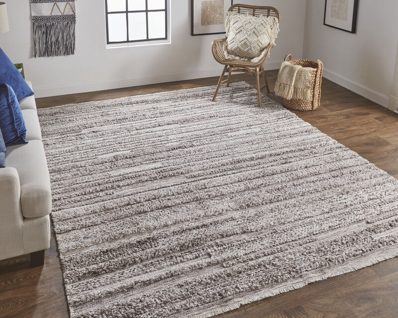 Alden 8637F Taupe/Ivory/Red 8' x 10' Rug