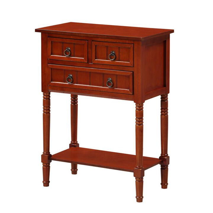 Convenience Concepts Kendra 3 Drawer Hall Table with Shelf