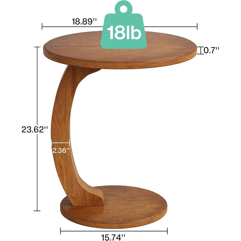 C-Shaped End Table image number 4