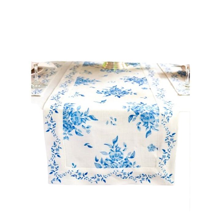 Solino Home 100% Pure Linen Table Runner - Jolie Fleur