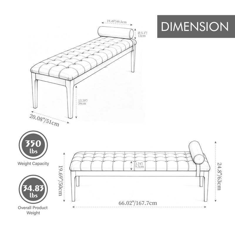 Tumlex Faux Leather Bed Bench image number 9