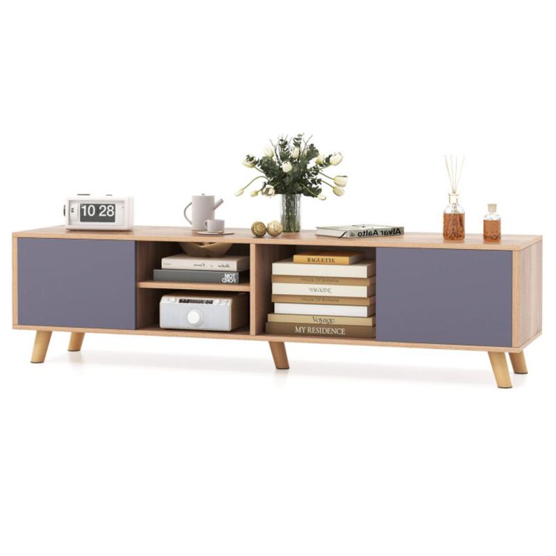 Hivvago TV Stand Cabinet for TVs up to 65 Inch with Open Shelf for Living Room