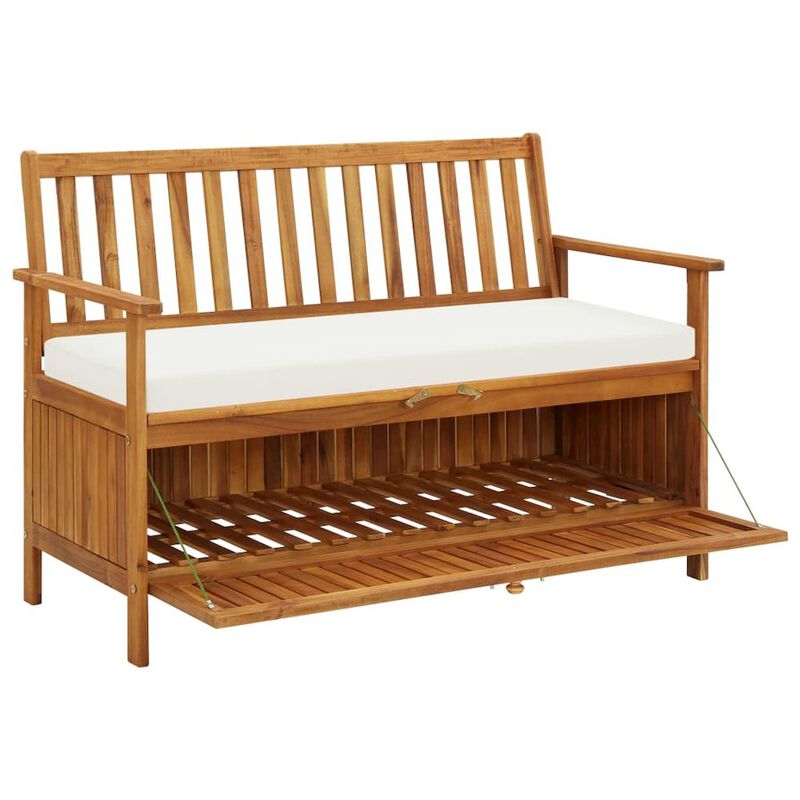 Storage Bench Natural wood Solid acacia wood with a polyester cushion