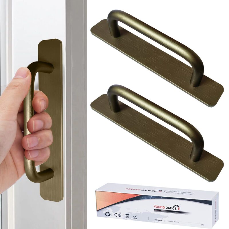 Self-Stick Instant Cabinet Drawer Handles Pulls - 2pcs Aluminum Alloy Drawer Push Pull Handles Helper with Adhesive Door Handle