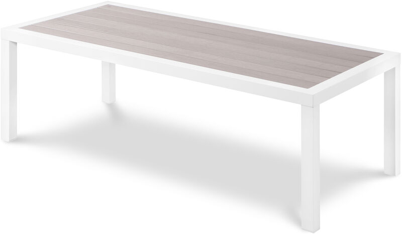 Meridian Furniture Nizuc Grey Wood Look Accent Paneling Outdoor Patio Aluminum Coffee Table image number 0