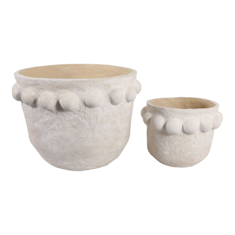 S/2 Bubble Rim Planters, White image number 0