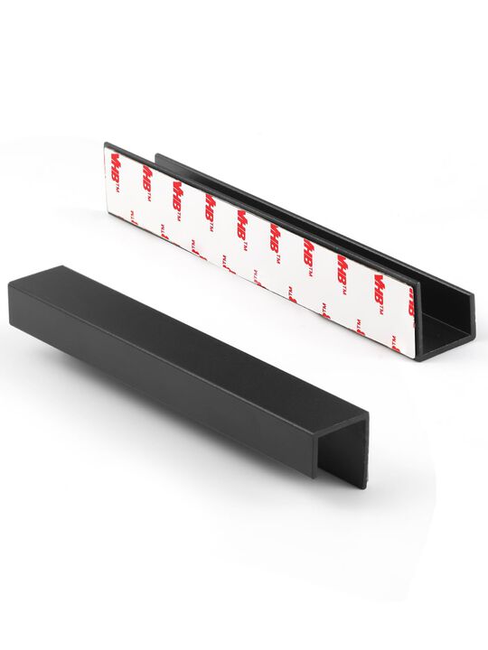 JIASENBAO 10 Pack Adhesive Cabinet Handles Black 5-1/2"" Length(Cover 5"" Hole Center) Finger Pulls Stick on Cabinet Pulls Decor