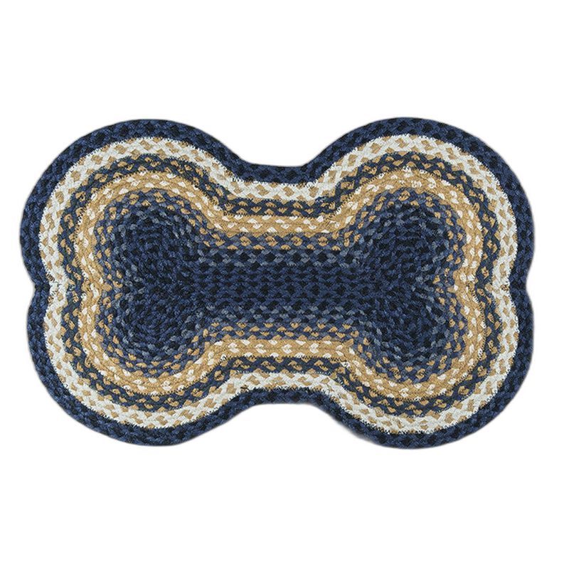 Earth Rugs Db-79 Lt Blue Dk Blue Mustard Large Dog Bone 18 X 28 image number 0