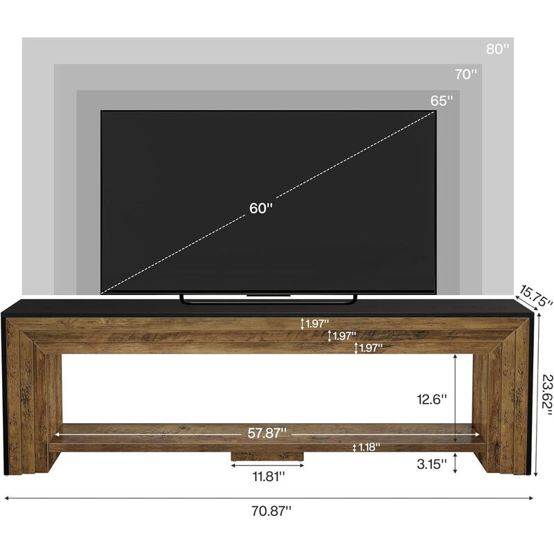 Tribesigns 70" TV Stand for 65/70/75-Inch TVs image number 4
