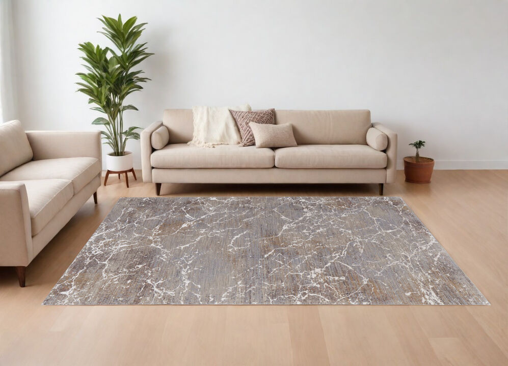 HomeRoots Abstract Power Loom Area Rug