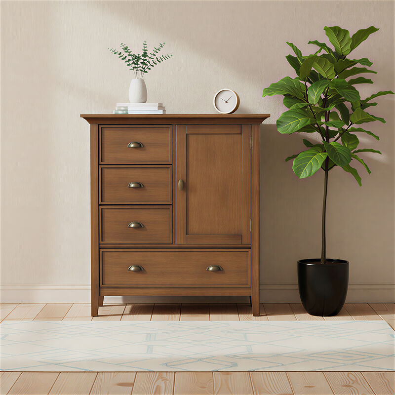 Redmond SOLID WOOD 39 inch Wide Transitional Medium Storage Cabinet in Rustic Natural Aged Brown image number 2