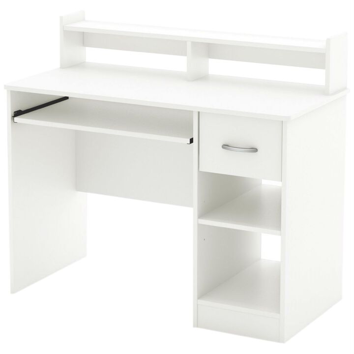 Sleek Contemporary Computer Desk for Home Office with Versatile Storage Options