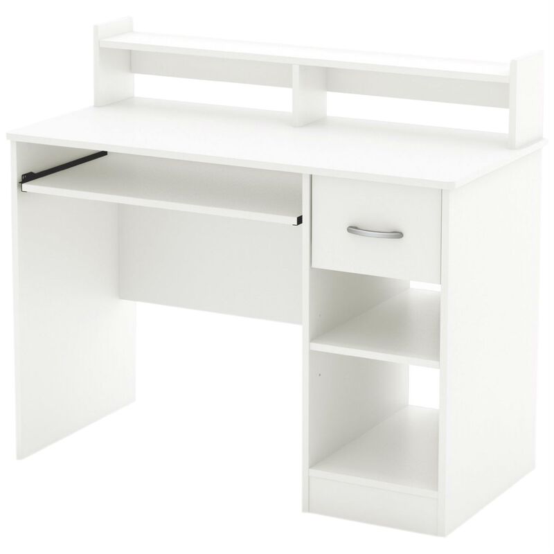 Sleek Contemporary Computer Desk for Home Office with Versatile Storage Options