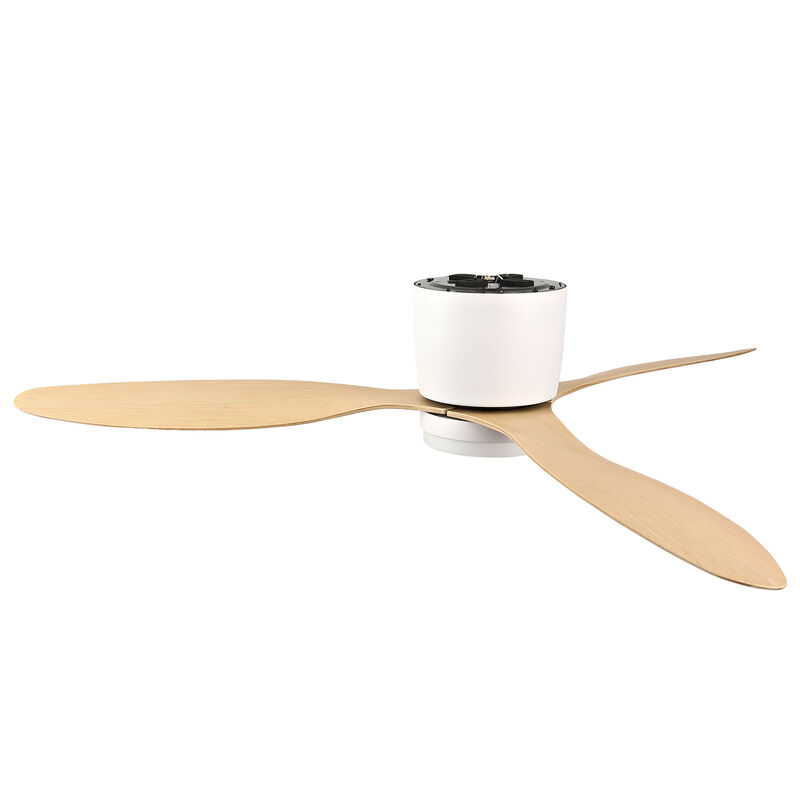 ELEMENT ACE 52-Inch Ultra Slim Flush Mount Ceiling Fan with Light, Reversible Quiet DC Motor, 6 Speed Adjustment, Remote Control, Suitable for Indoor Outdoor Low Ceiling Spaces image number 0