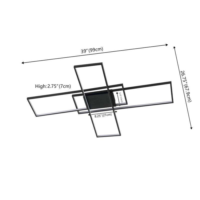 Palco Contemporary Minimalist Metal Adjustable Dimmable Geometric Integrated LED Flush Mount