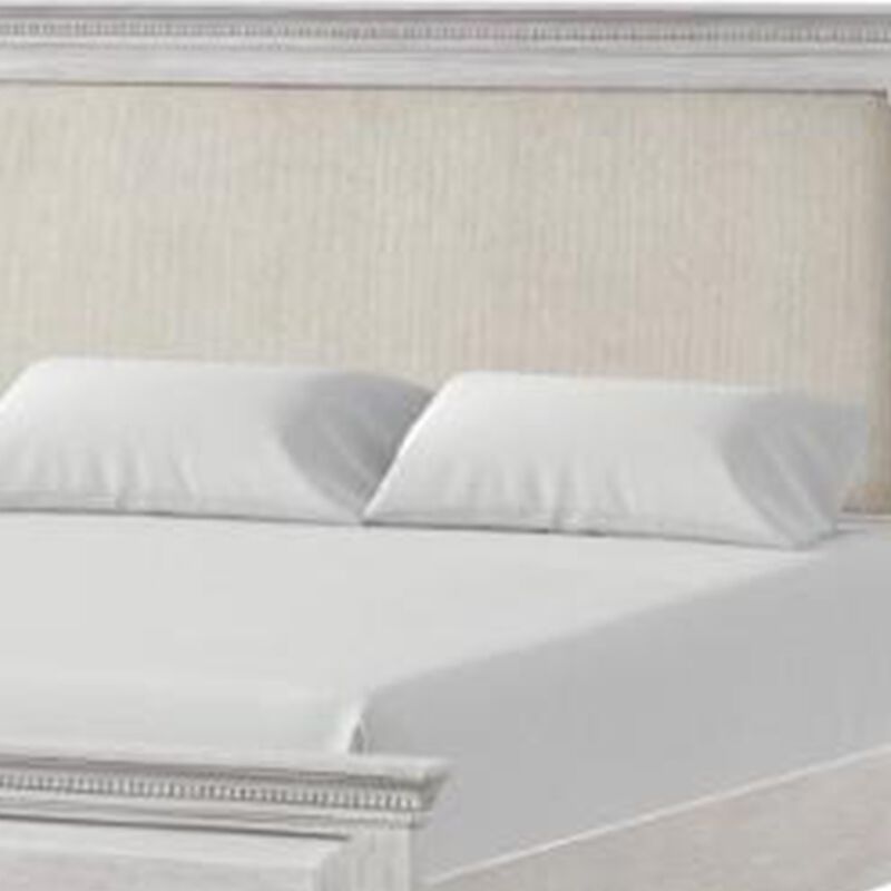 Queen Bedroom Set, Gray, Cream Wood, 2 Piece Set with Nightstand image number 3