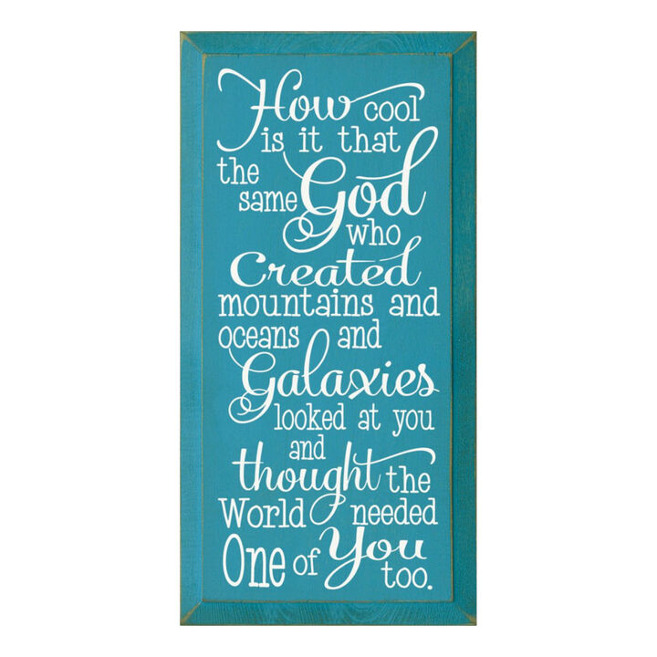 Faith Quote Wood Sign God Created Mountains Oceans and You Rustic Wall Plaque