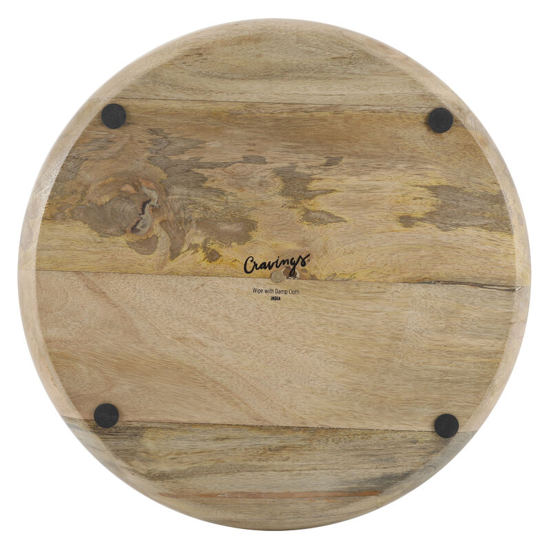 Cravings By Chrissy Teigen 15.9 Inch Round Enameled Mango Wood Platter in Blush