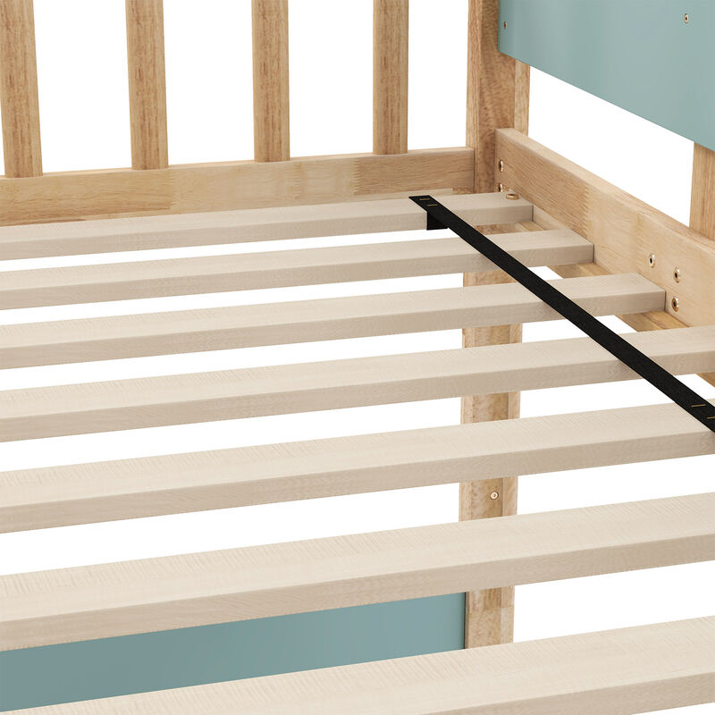 Children’s Bunk Bed with Ladder and Guardrails – Space-Efficient Bed for Two