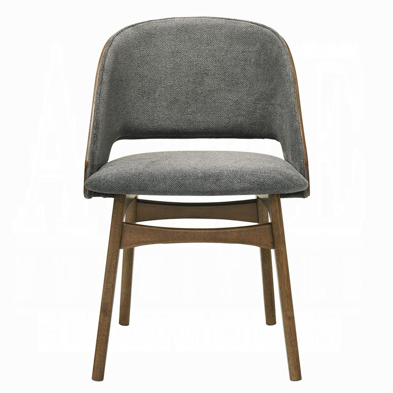 Dio Dining Side Chair Set of 2, Open Cut Curved Back, Walnut Brown image number 2