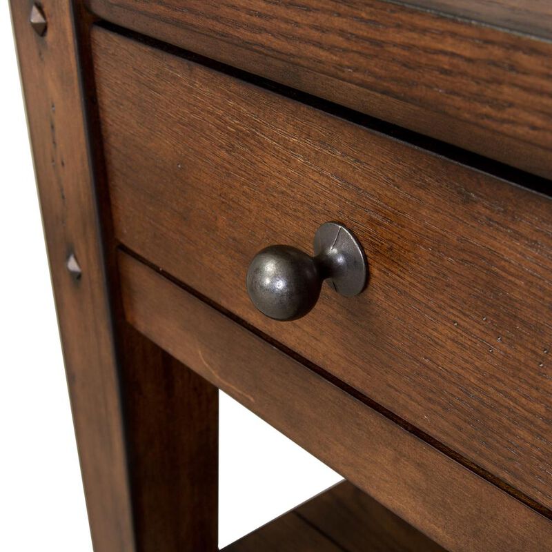 Liberty Furniture Lake House Chair Side Table in Rustic Brown Oak image number 6