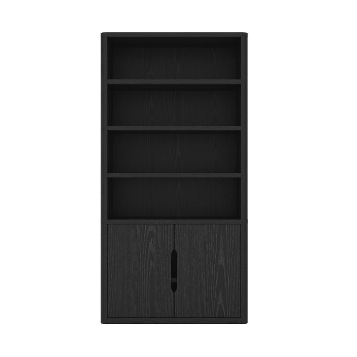 Rivington Black Bookcase Cabinet