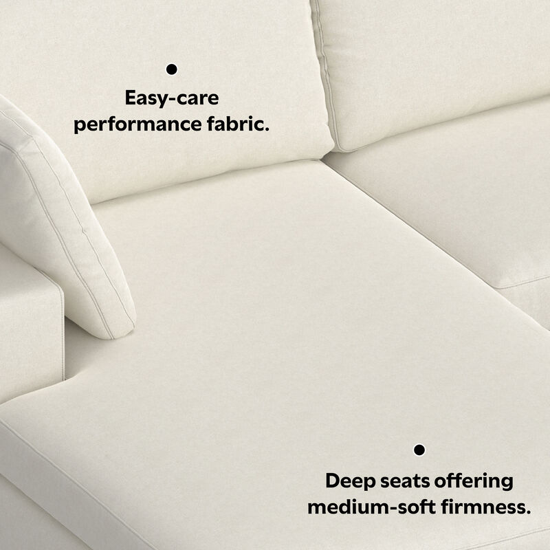 Charlie Left-Facing Sectional in Tightly Woven Performance Fabric