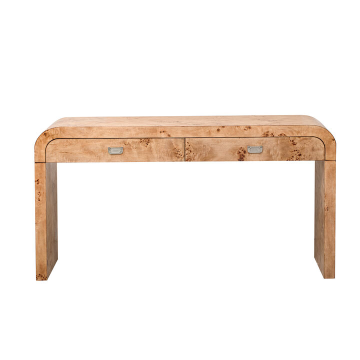 Merax Modern Burl Wood Veneer Entryway Console Table