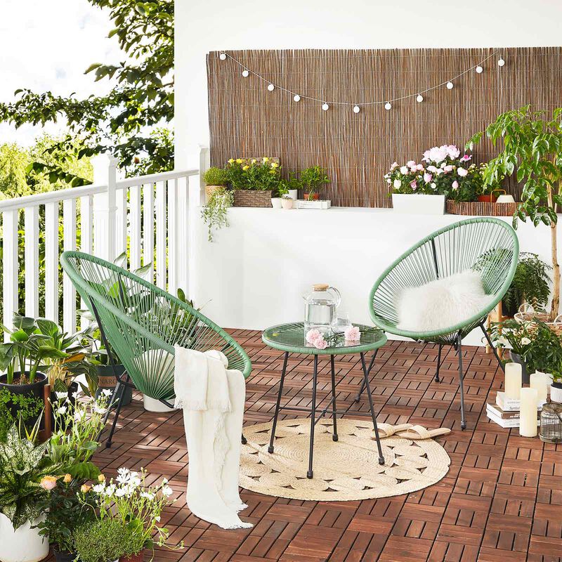 3-Piece Outdoor Seating Set with Acapulco Chairs for Patio or Garden Relaxation image number 2
