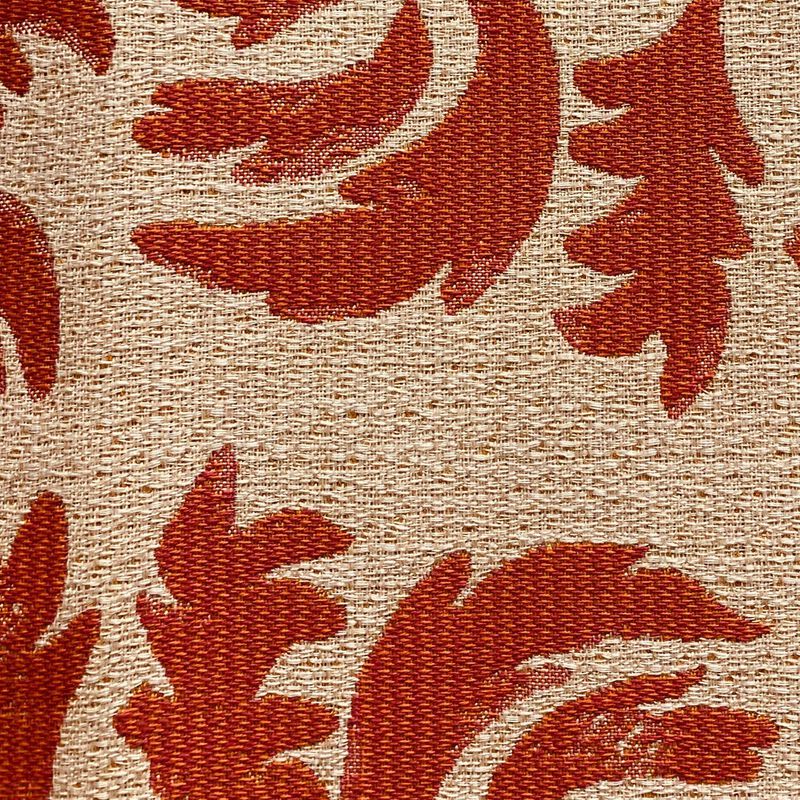 Plutus Brands Claret Leaflet Orange Paisley Luxury Outdoor/Indoor Throw Pillow image number 2