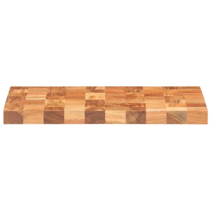 vidaXL Solid Acacia Wood Chopping Board - Tropical Hardwood Cutting Block with Unique Grains - User-friendly Design and Generous Size for Everyday Kitchen Use - 19.7"x13.4"x1.5"