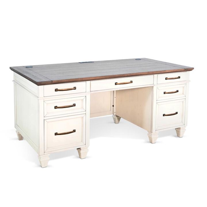 Sunny Designs White Desk with Drawers