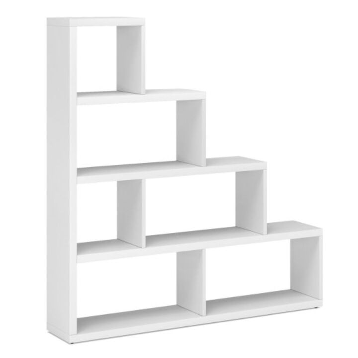 6 Cubes Ladder Shelf Corner Bookshelf Storage Bookcase