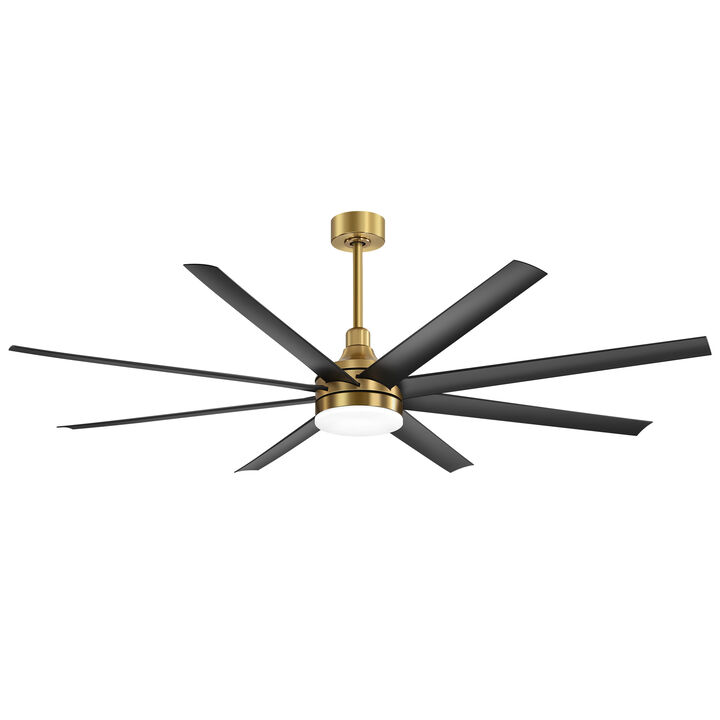 Breezary 65 in Ceiling Fan with Light, 8 ABS Blades, Remote Control, Reversible DC Motor, 6 Speeds
