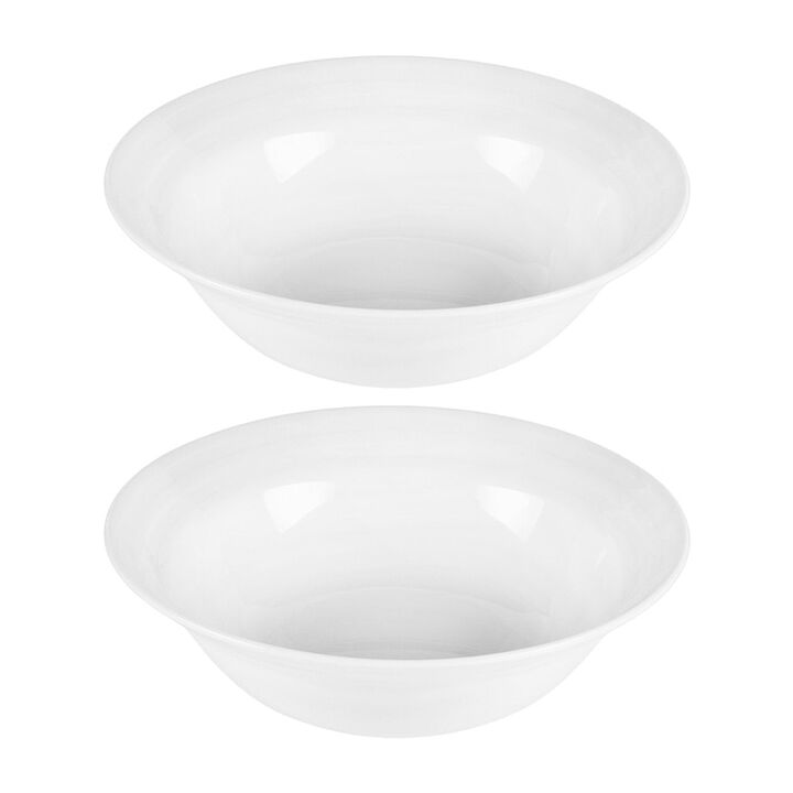 Lizbon dia.9" h:2.75" 42 oz. Round White Porcelain Bowl (Set of 2)