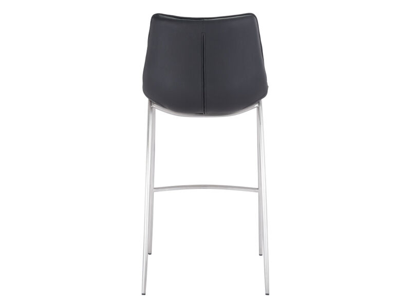 Magnus Barstool (Set of 2) Black & Silver