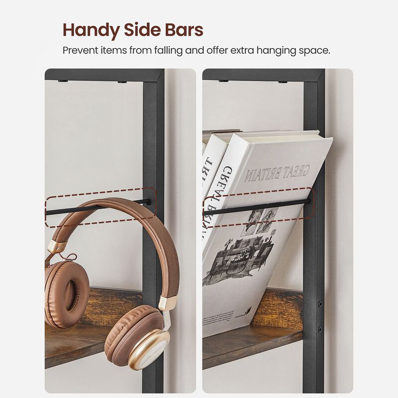 6-Tier Industrial Bookshelf with Metal Frame for Modern Home Storage