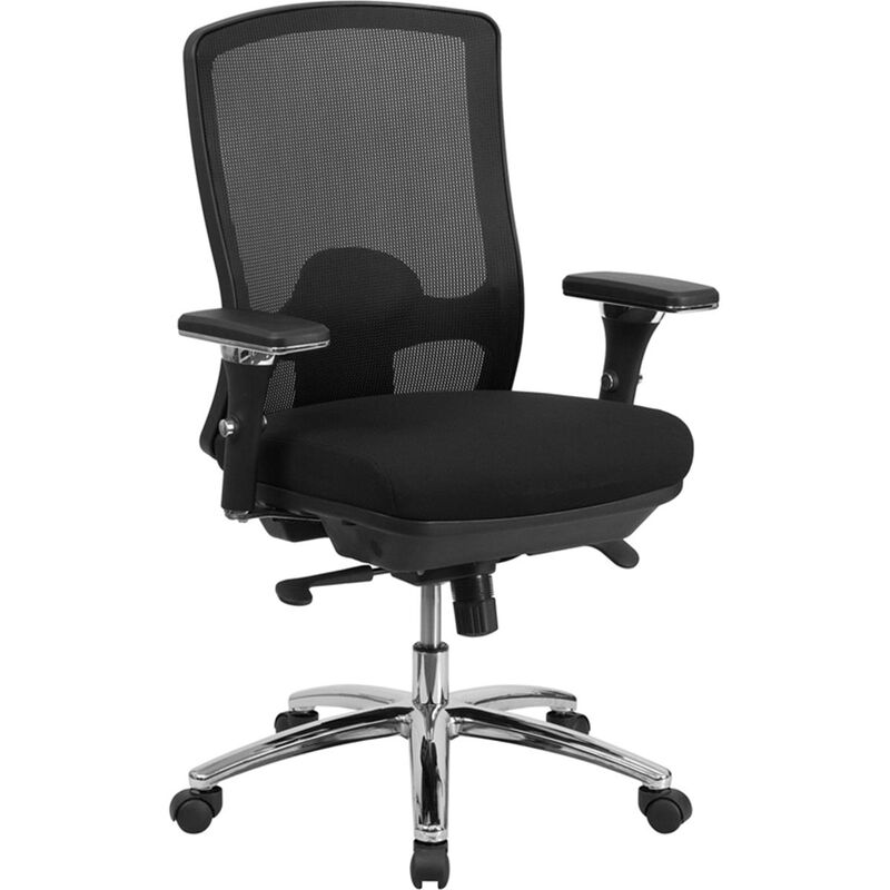 HERCULES Series 24/7 Intensive Use Big & Tall 350 lb. Rated Black Mesh Multifunction Swivel Ergonomic Office Chair image number 0