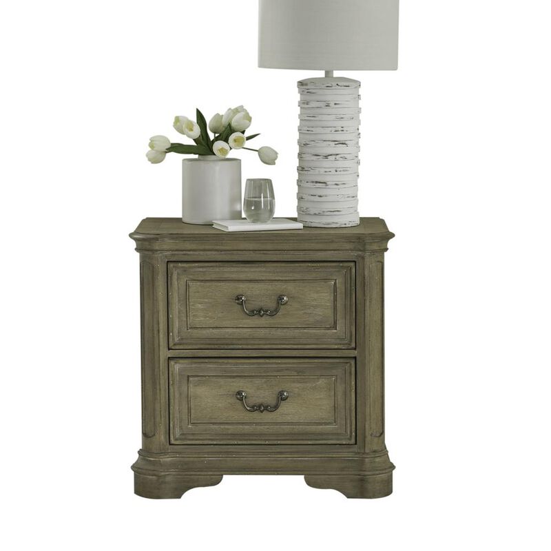 Liberty Furniture Weathered Bisque Nightstand with 2 Drawers and Traditional Design image number 1