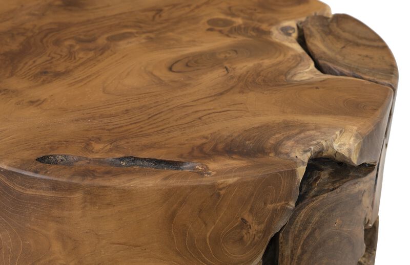 Teak Chunk Round Side Table