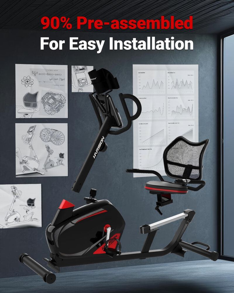 HARISON Pro Magnetic Recumbent Bike for Adults & Seniors, Heavy-Duty 400 lb Capacity Exercise Bike (HR-B8A) image number 4