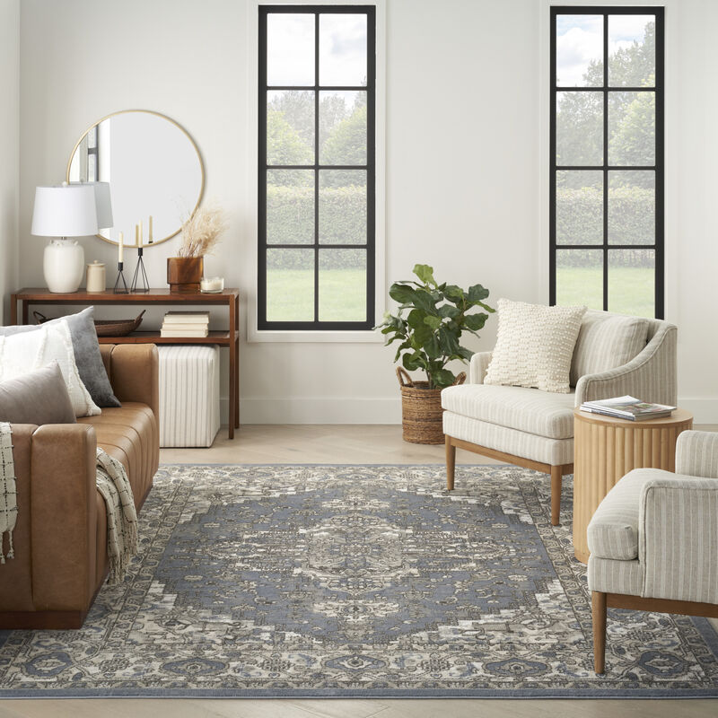 Quarry QUA05 Blue 6' x 9' Rug