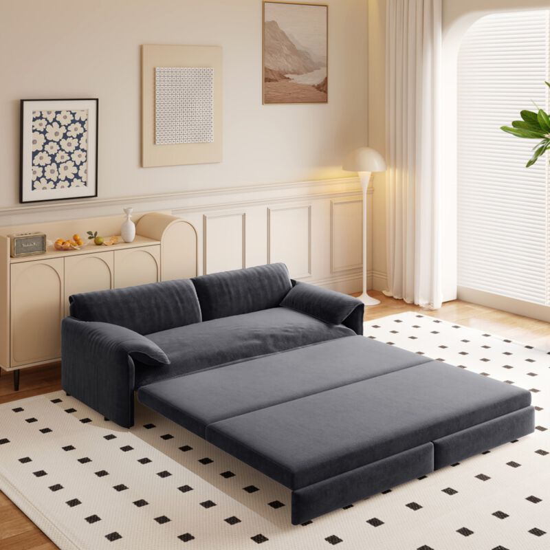 Lescet Velvet Pull‑Out Sleeper Sofa Bed image number 4